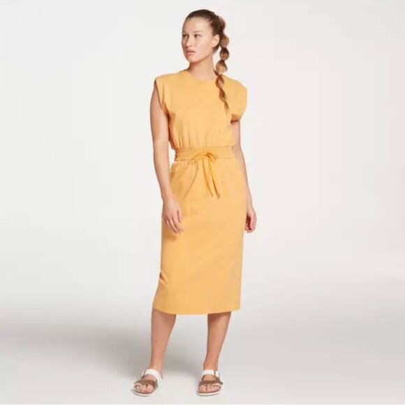 NWT CALIA by Carrie Underwood Extended Shoulder Midi Dress Small - Picture 1 of 7